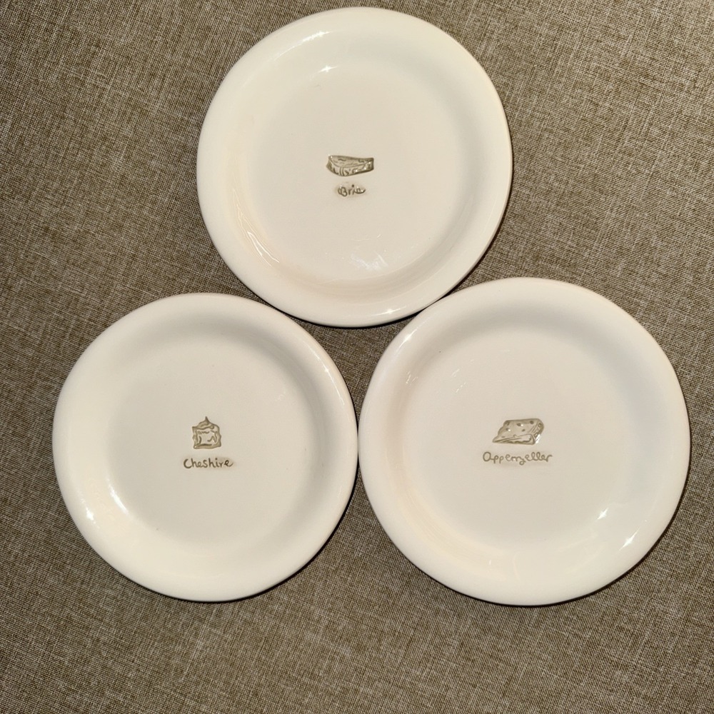 Williams Sonoma Appetizer Plates Cheese Series Dishes Charcuterie Set of 3